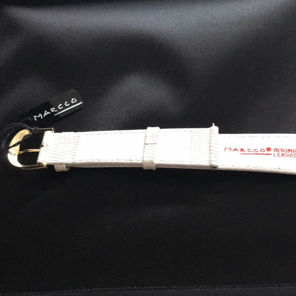 White Genuine Leather Watch Strap by Marcco